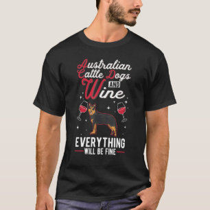 Australischer Tierzüchterhund und Wein Blue Heeler T-Shirt