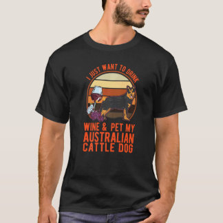 Australischer Tierzüchterhund und Wein Blue Heeler T-Shirt