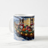 Australischer Tierzüchterhund Weihnachtsboot Urlau Kaffeetasse (Vorderseite Links)