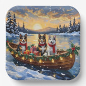 Australischer Tierzüchterhund Weihnachtsboot Urlau Pappteller (Vorderseite)
