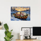 Australischer Tierzüchterhund Weihnachtsboot Urlau Poster (Heimbüro)