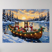 Australischer Tierzüchterhund Weihnachtsboot Urlau Poster (Vorne)