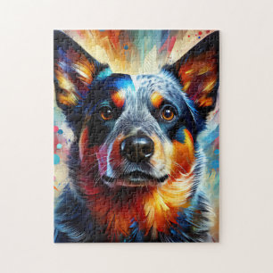 Australischer Treibhund Bunter Acryldruck Puzzle