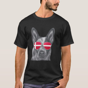 Australischer Treibhund Hund Dänemark Flagge Sonne T-Shirt