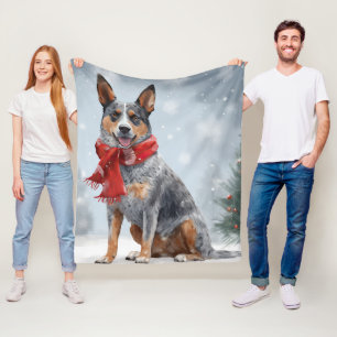Australischer Treibhund im Schnee Weihnachten Fleecedecke