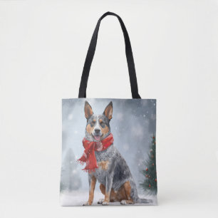 Australischer Treibhund im Schnee Weihnachten Tasche
