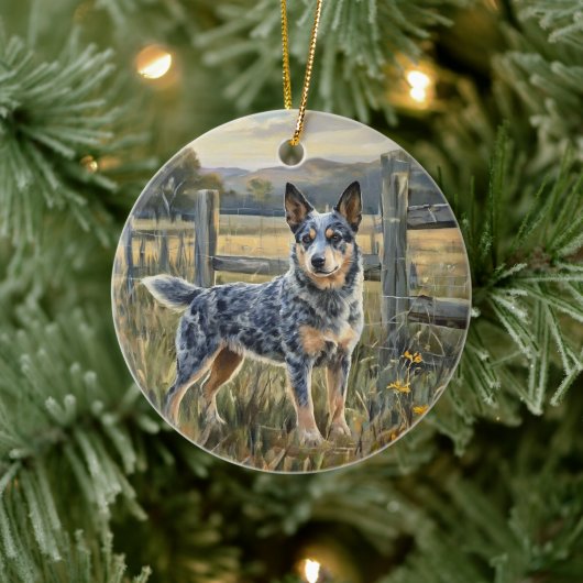Australischer Treibhund Keramik Ornament (Baum)