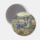 Australischer Treibhund Magnet (Vorderseite/Rückseite)