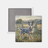 Australischer Treibhund Magnet (Vorderseite/Rückseite)