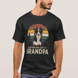 Australischer Treibhund Opa Hunde Liebhaber Retro T-Shirt