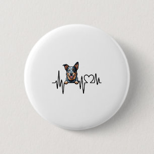 Australischer Tüderhund Herzschlag Ekg Herz Pfote Button