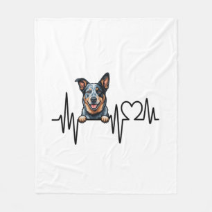 Australischer Tüderhund Herzschlag Ekg Herz Pfote Fleecedecke