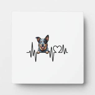 Australischer Tüderhund Herzschlag Ekg Herz Pfote Fotoplatte
