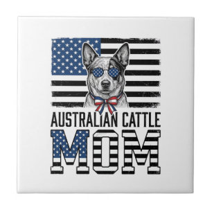 Australischer Tüderhund-Mutter Patriotisches Vinta Fliese