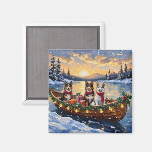 Australischer Tüderhund Weihnachtsboot Urlaub Magnet