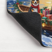 Australischer Tüderhund Weihnachtsboot Urlaub Mousepad (Ecke)
