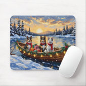 Australischer Tüderhund Weihnachtsboot Urlaub Mousepad (Mit Mouse)