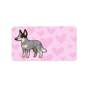 Australischer Vieh-Hund/Kelpie-Liebe Adressaufkleber