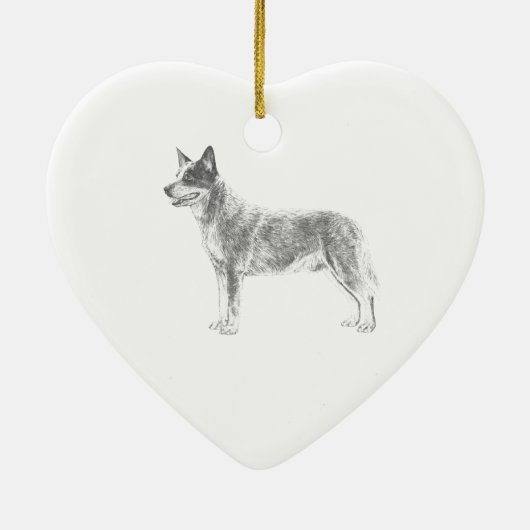 Australischer Vieh-Hund Keramik Ornament (Hinten)
