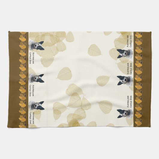 Australischer Vieh-Hund TAN verlässt Dishtowel Geschirrtuch (Horizontal)