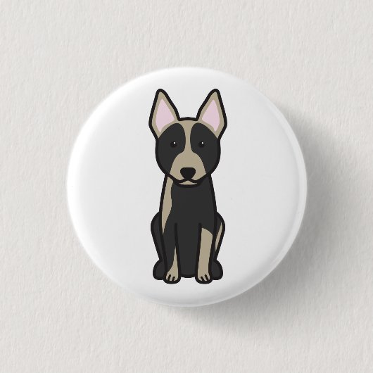 Australischer Vieh-HundeCartoon Button (Vorderseite)