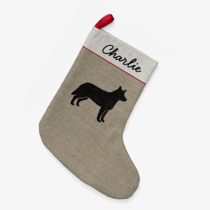 Australischer Vieh-HundeSilhouette Heeler Feiertag Kleiner Weihnachtsstrumpf