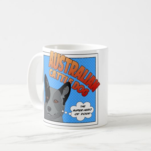 Australischer Vieh-Hundesuperheld Kaffeetasse (Vorderseite Links)