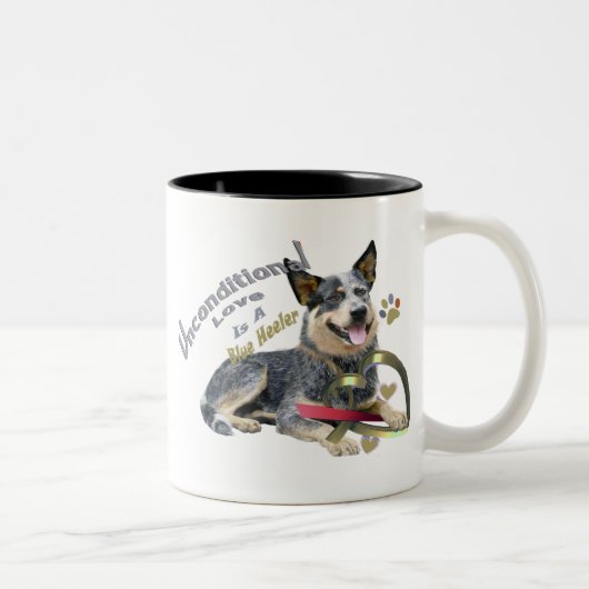 Australischer Vieh-Hundeunbedingte Liebe-Tassen Zweifarbige Tasse (Rechts)