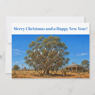 Australischer Weihnachts-Gumtree-Schmuck Cockatoos Feiertagskarte