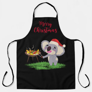 Australischer Weihnachts-Niedlich Koala genießt ei Schürze