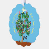 Australischer Weihnachtsbaum mit Vögeln Ornament Karte (Links)