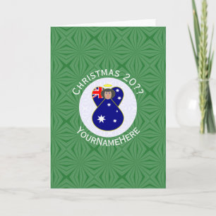 Australischer Weihnachtsengel Personalisierter Gru Karte
