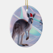 Australischer Weihnachtskangaroo + Santa-Hut-Feier Keramik Ornament (Rechts)