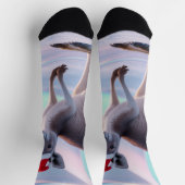Australischer Weihnachtskänguru – Santa-Hut-Feiert Socken (Oben)