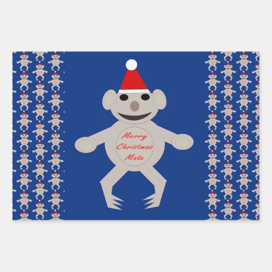 Australischer Weihnachtskoala Bear Custom Geschenkpapier Set (Vorderseite)
