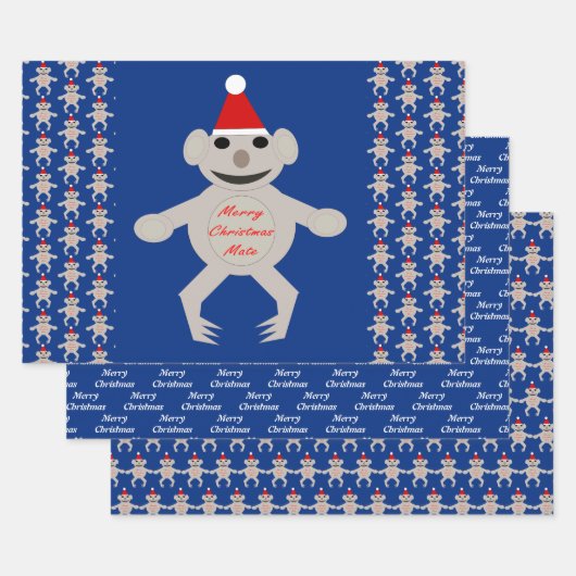 Australischer Weihnachtskoala Bear Custom Geschenkpapier Set (Set)