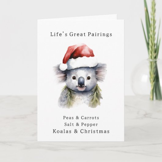 Australischer Weihnachtskoala Karte (Vorderseite)