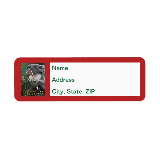 Australischer Weihnachtskoala mit Candy Cane Label (Vorne)