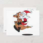 Australischer Weihnachtsmann auf einem Känguru Feiertagspostkarte (Vorne/Hinten)