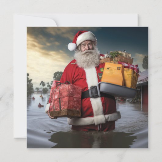 Australischer Weihnachtsmann-Flut-Einzelkarte Karte (Vorderseite)