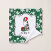 Australischer Weihnachtsschäfer (blauer Merle tan/ Badhandtuch Set (Waschlappen)