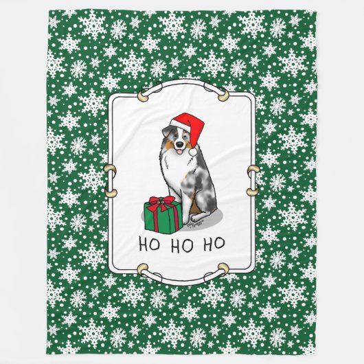 Australischer Weihnachtsschäfer (blauer Merle tan/ Fleecedecke (Vorderseite)