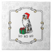 Australischer Weihnachtsschäfer (blauer Merle tan/ Fliese (Vorderseite)