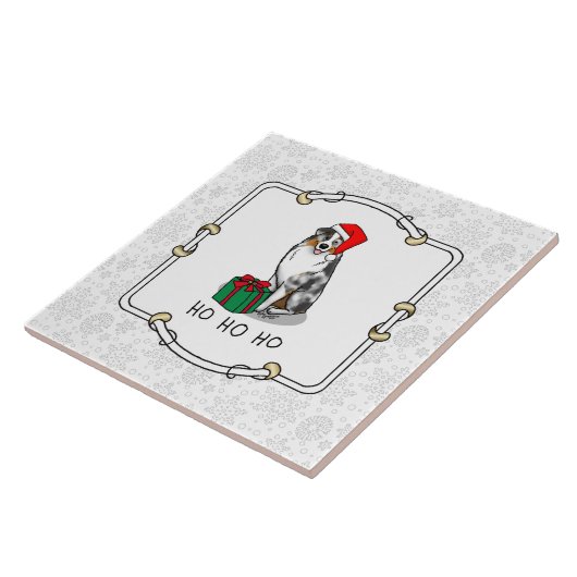 Australischer Weihnachtsschäfer (blauer Merle tan/ Fliese (Seite)