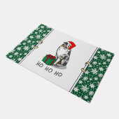 Australischer Weihnachtsschäfer (blauer Merle tan/ Fußmatte (Schrägansicht)