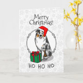 Australischer Weihnachtsschäfer (blauer Merle tan/ Karte (Gelbe Blume)