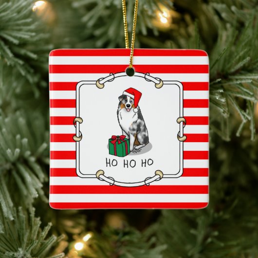 Australischer Weihnachtsschäfer (blauer Merle tan/ Keramikornament (Baum)