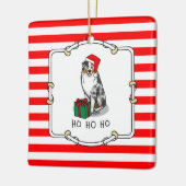 Australischer Weihnachtsschäfer (blauer Merle tan/ Keramikornament (Links)