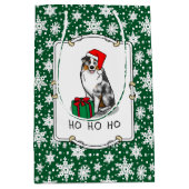 Australischer Weihnachtsschäfer (blauer Merle tan/ Mittlere Geschenktüte (Vorderseite)