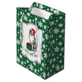 Australischer Weihnachtsschäfer (blauer Merle tan/ Mittlere Geschenktüte (Rückseite Schrägansicht)